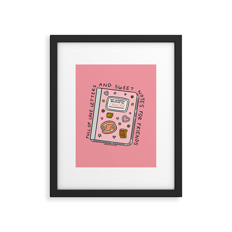Cancer Zodiac Notebook Framed Art Print Gallery Image 6