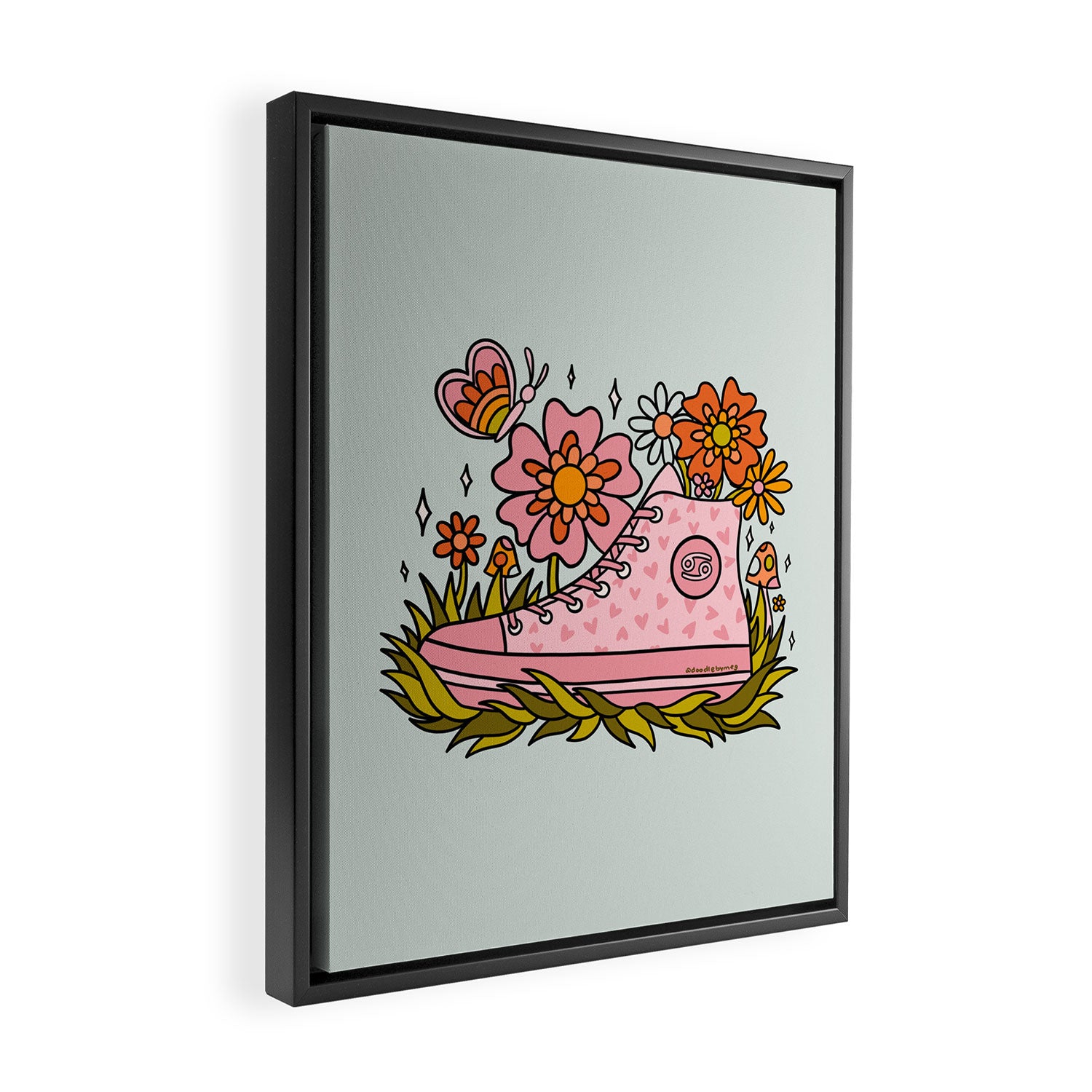 Cancer Zodiac Sneaker Framed Canvas Print Gallery Image 2