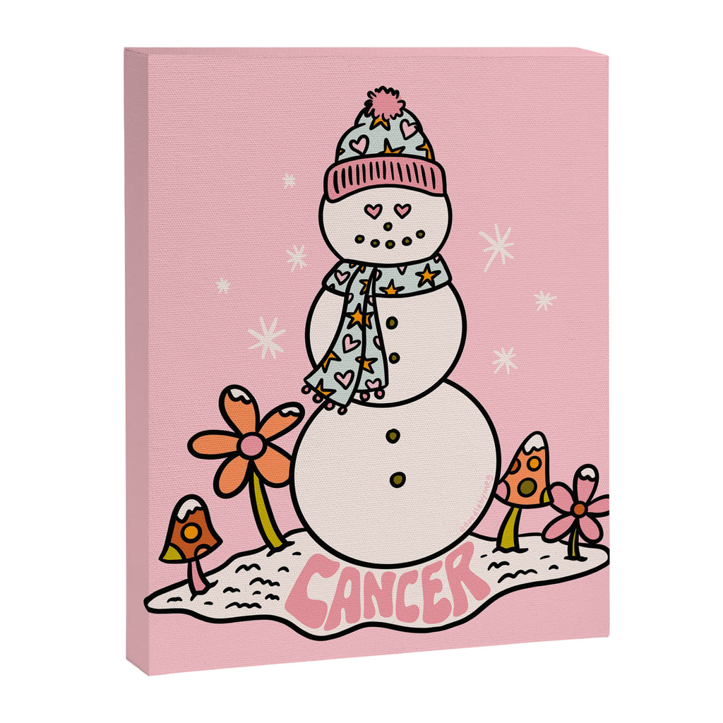 Cancer Zodiac Snowman Canvas Print Gallery Image 8