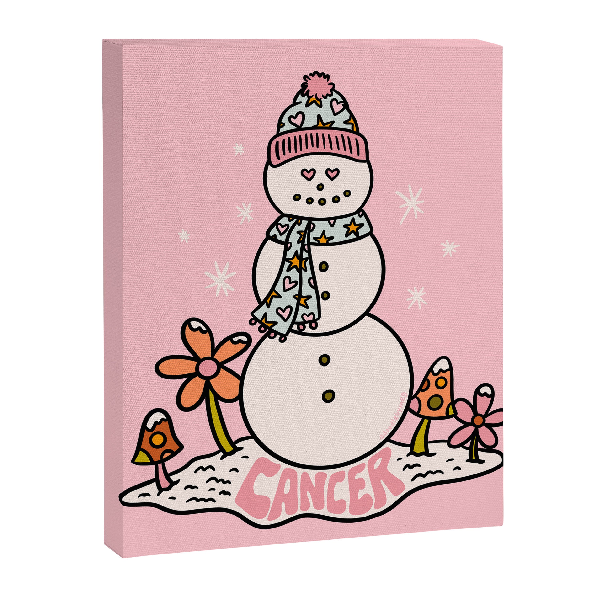 Cancer Zodiac Snowman Canvas Print Gallery Image 8