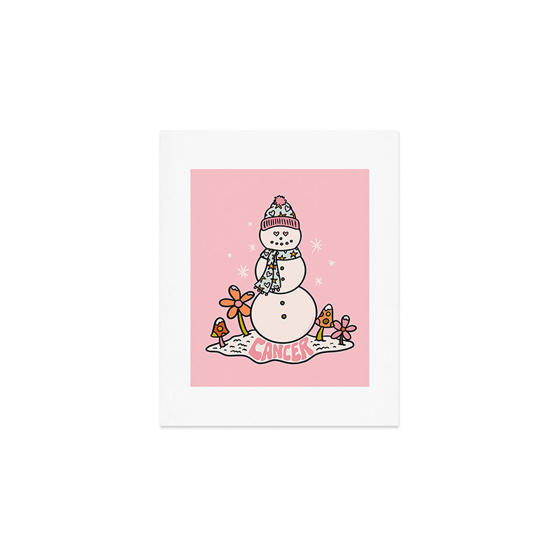 Cancer Zodiac Snowman Art Print Gallery Image 1