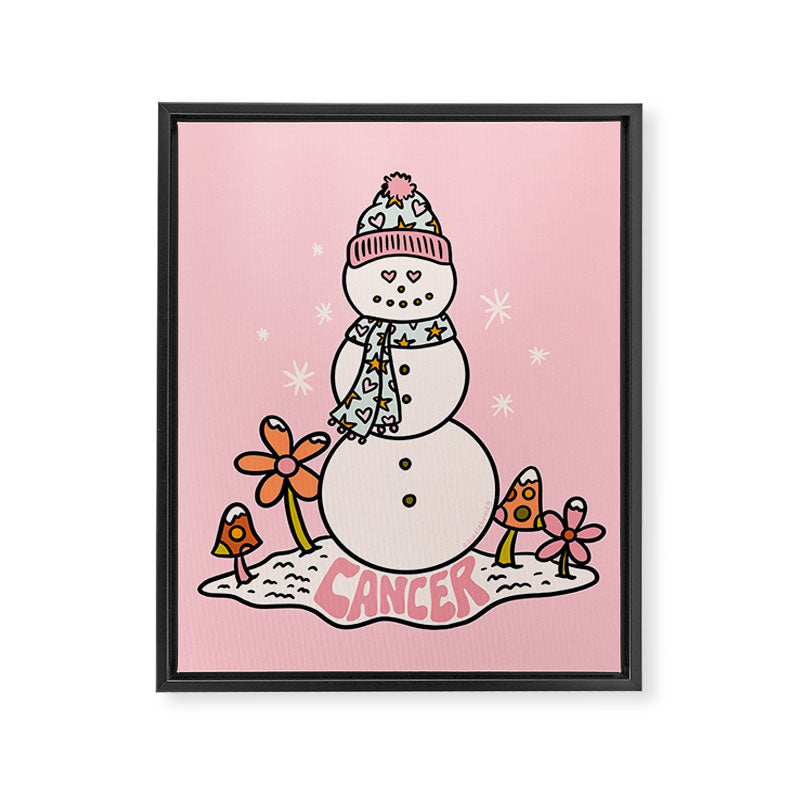 Cancer Zodiac Snowman Framed Canvas Print Gallery Image 8