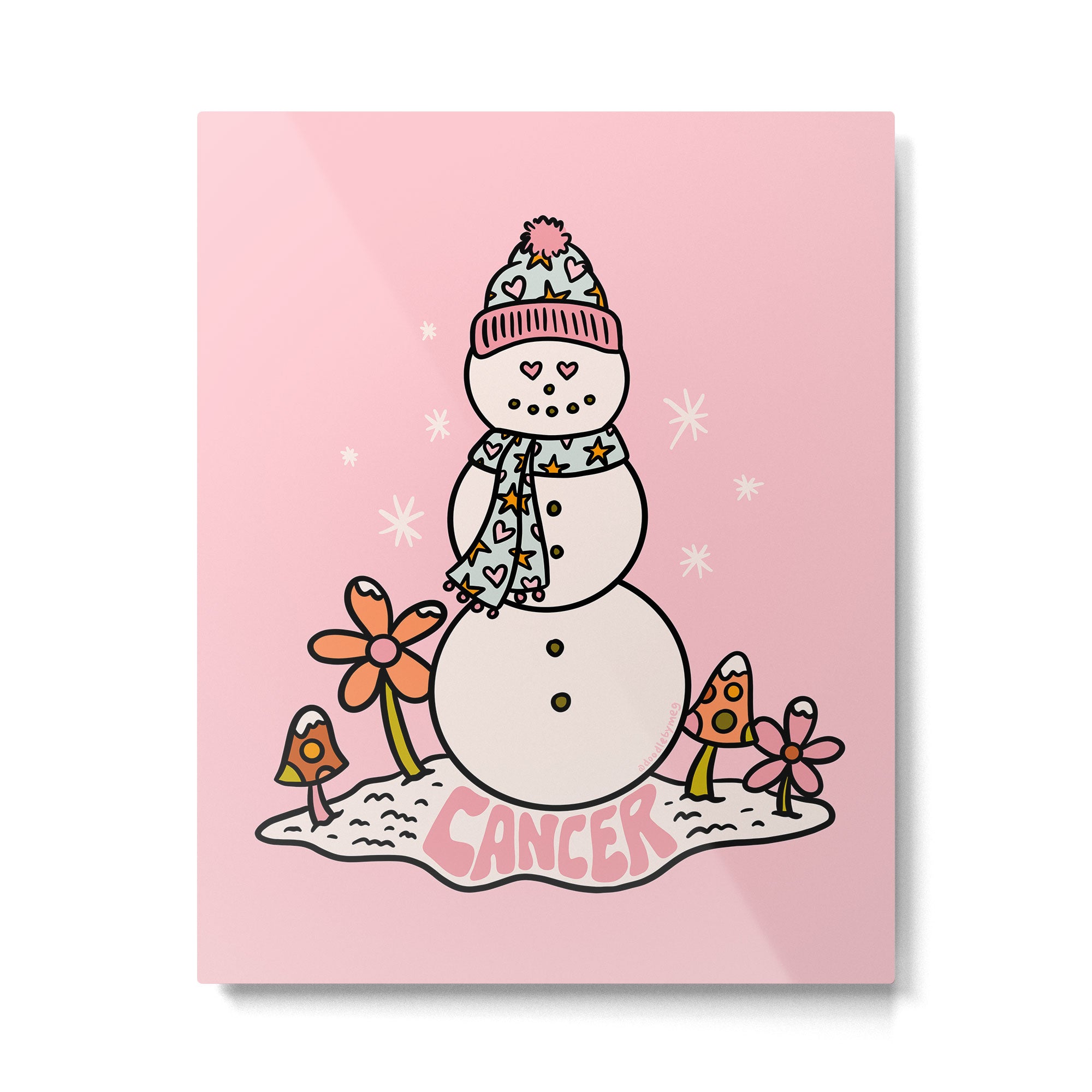 Cancer Zodiac Snowman Metal Print Gallery Image 6