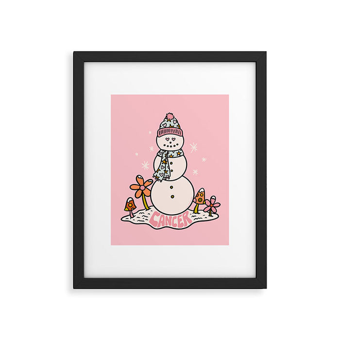 Cancer Zodiac Snowman Framed Art Print Gallery Image 1