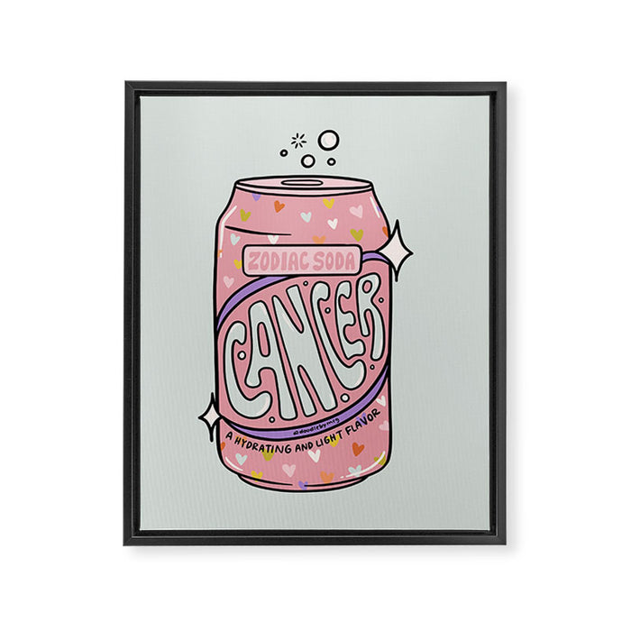 Cancer Zodiac Soda Framed Canvas Print Gallery Image 1