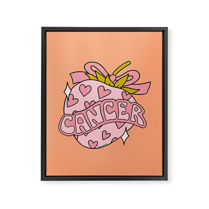 Cancer Zodiac Strawberry Framed Canvas Print Gallery Image 1