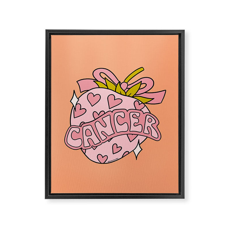 Cancer Zodiac Strawberry Framed Canvas Print Gallery Image 8