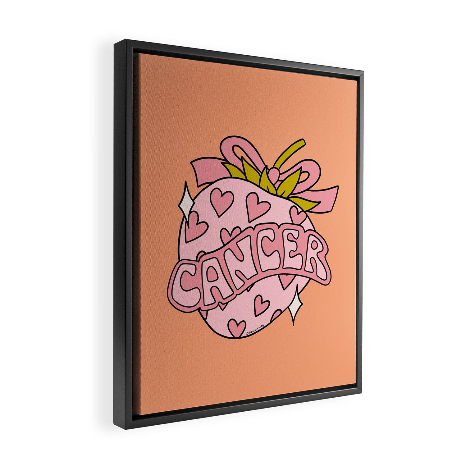 Cancer Zodiac Strawberry Framed Canvas Print Gallery Image 2