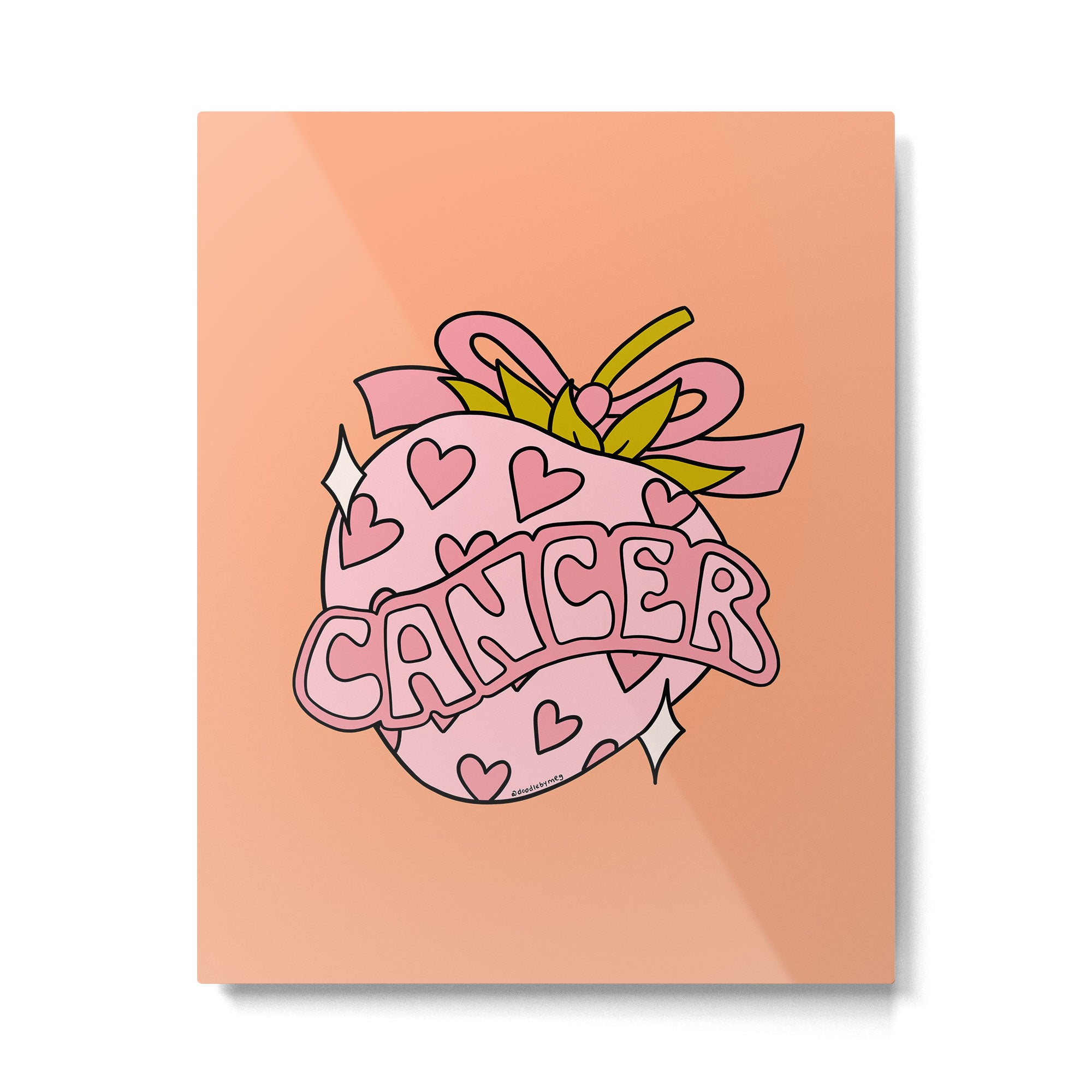 Cancer Zodiac Strawberry Metal Print Gallery Image 6