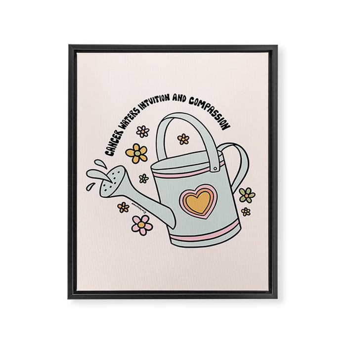 Cancer Zodiac Watering Can Framed Canvas Print Gallery Image 1