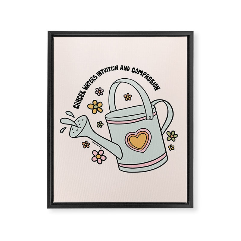Cancer Zodiac Watering Can Framed Canvas Print Gallery Image 8