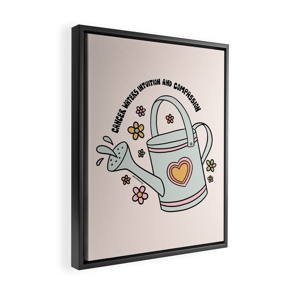Cancer Zodiac Watering Can Framed Canvas Print Gallery Image 2
