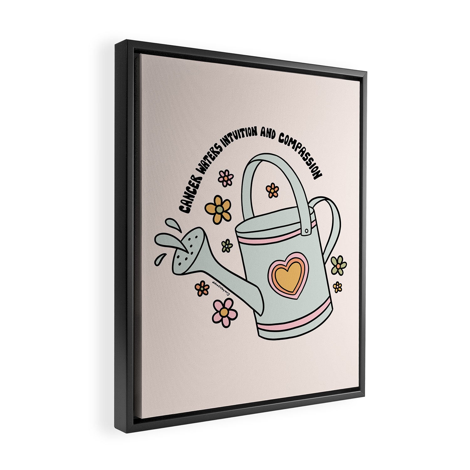 Cancer Zodiac Watering Can Framed Canvas Print Gallery Image 2