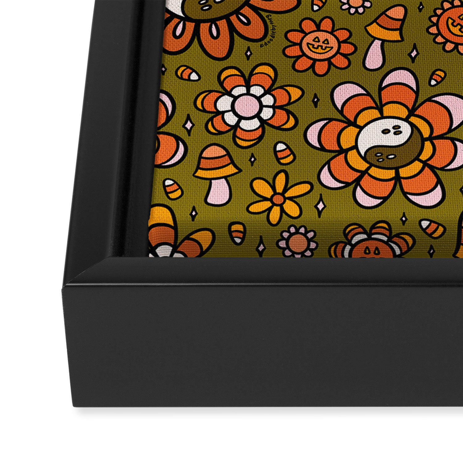 Candy Corn Flower Print Framed Canvas Print Gallery Image 3