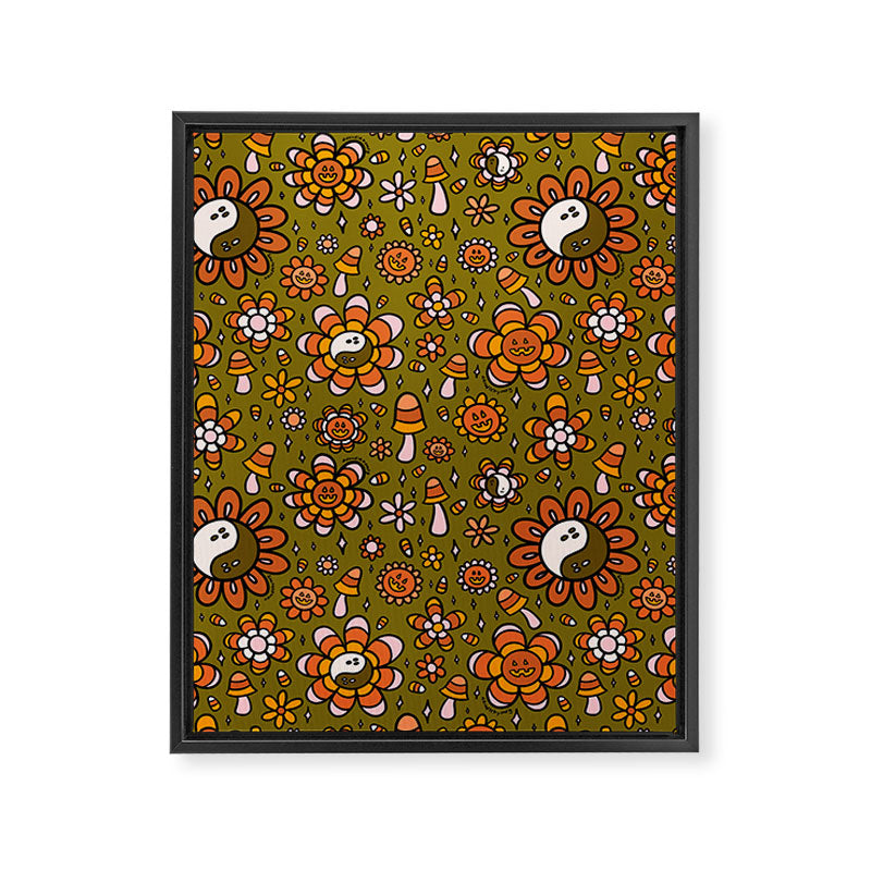Candy Corn Flower Print Framed Canvas Print Gallery Image 8