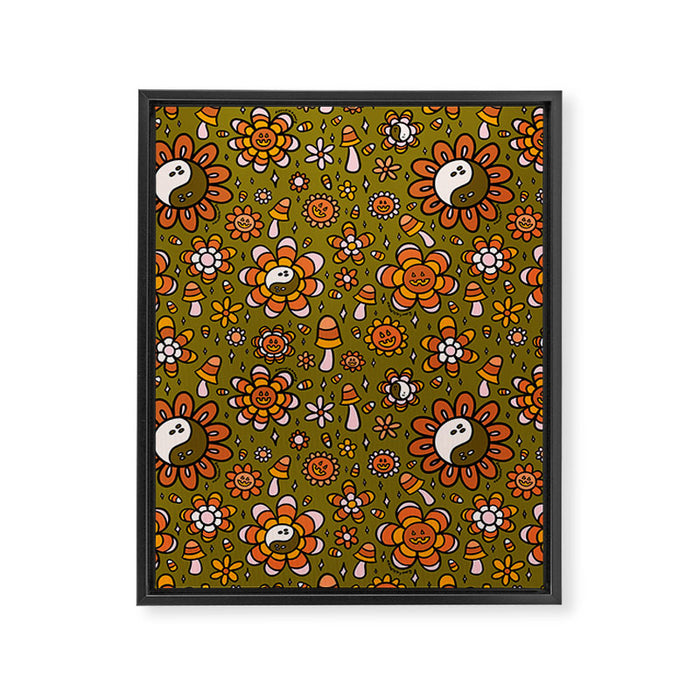 Candy Corn Flower Print Framed Canvas Print Gallery Image 1