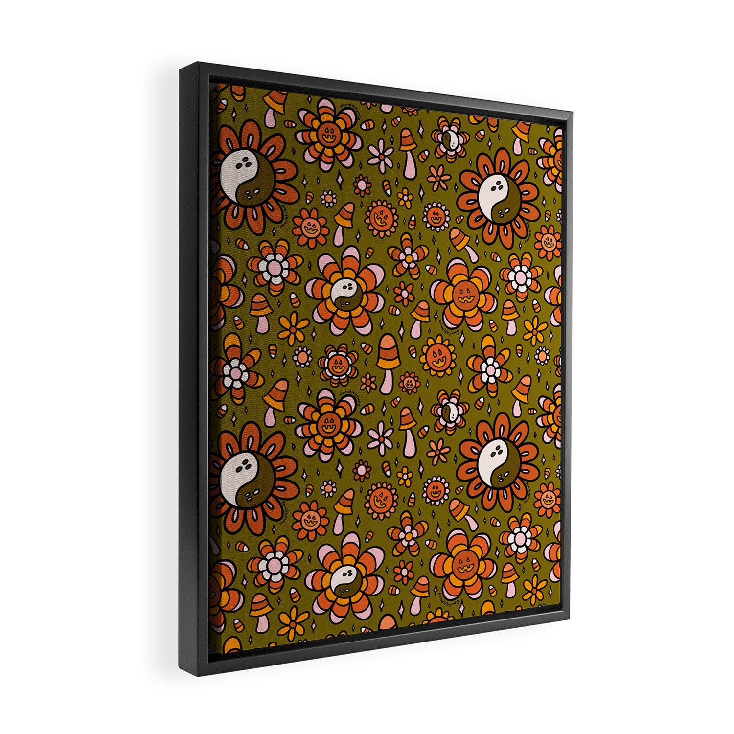 Candy Corn Flower Print Framed Canvas Print Gallery Image 2