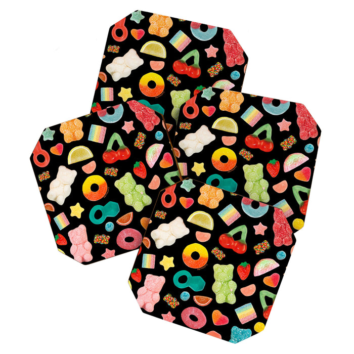 Candy Print in Black Coaster Gallery Image 1