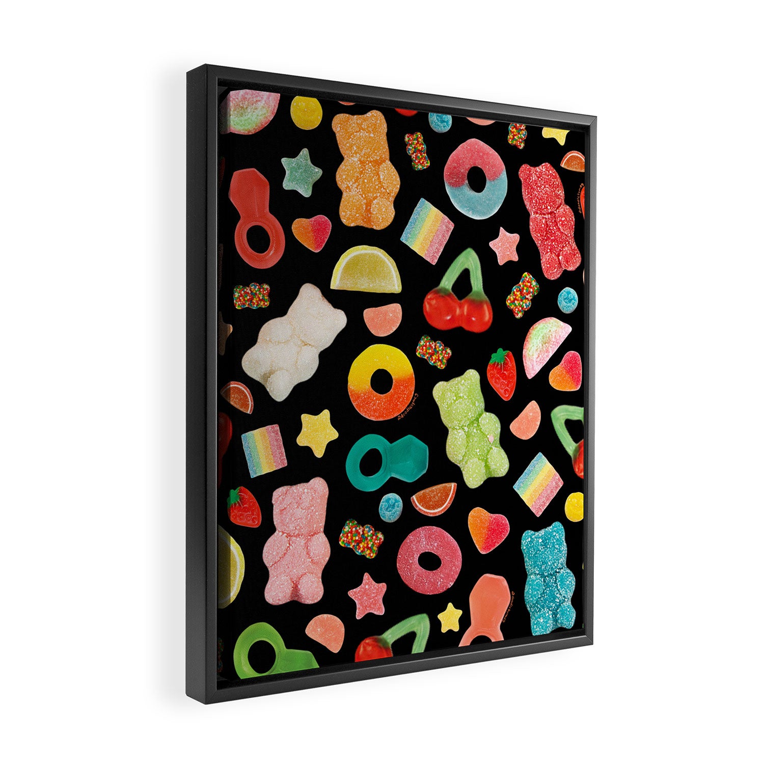 Candy Print in Black Framed Canvas Print Gallery Image 2