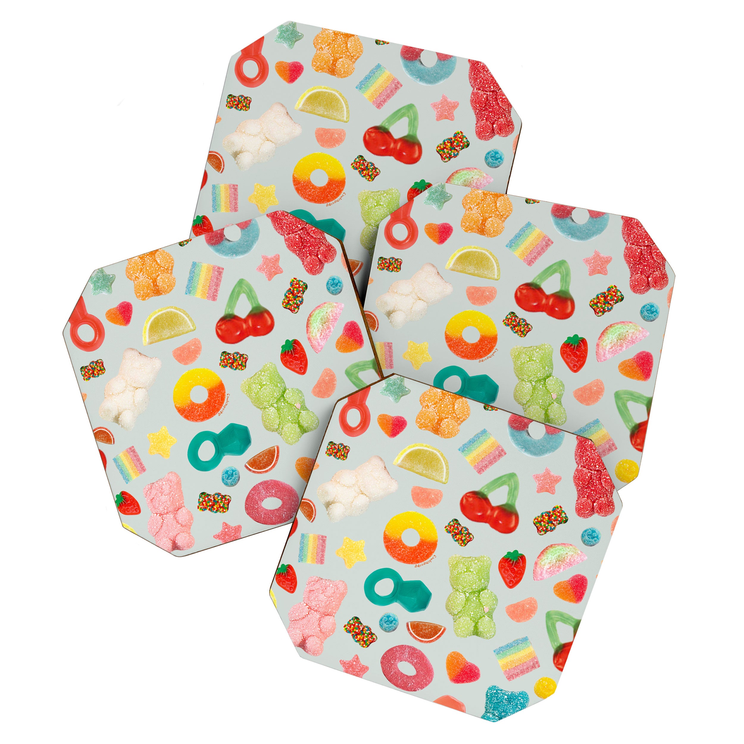Candy Print in Blue Coaster Gallery Image 1