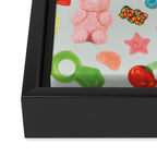 Candy Print in Blue Framed Canvas Print Gallery Image 3