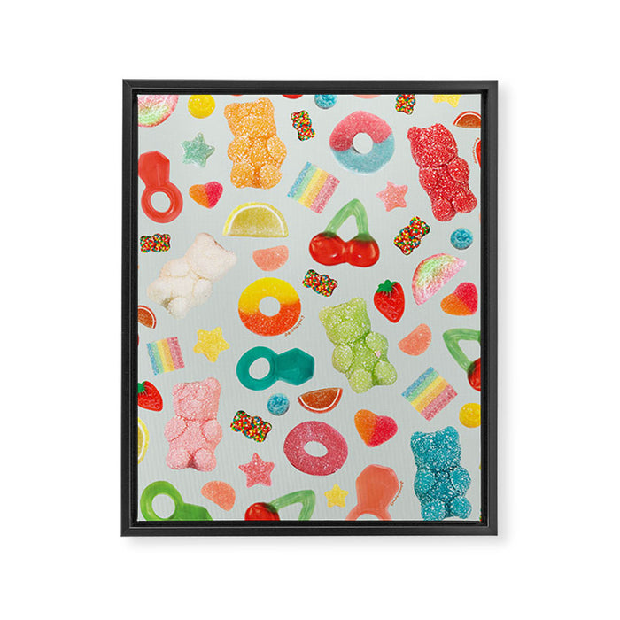 Candy Print in Blue Framed Canvas Print Gallery Image 1