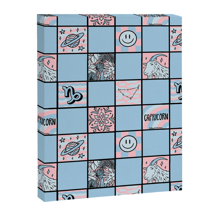 Capricorn Checkered Print Canvas Print Gallery Image 1