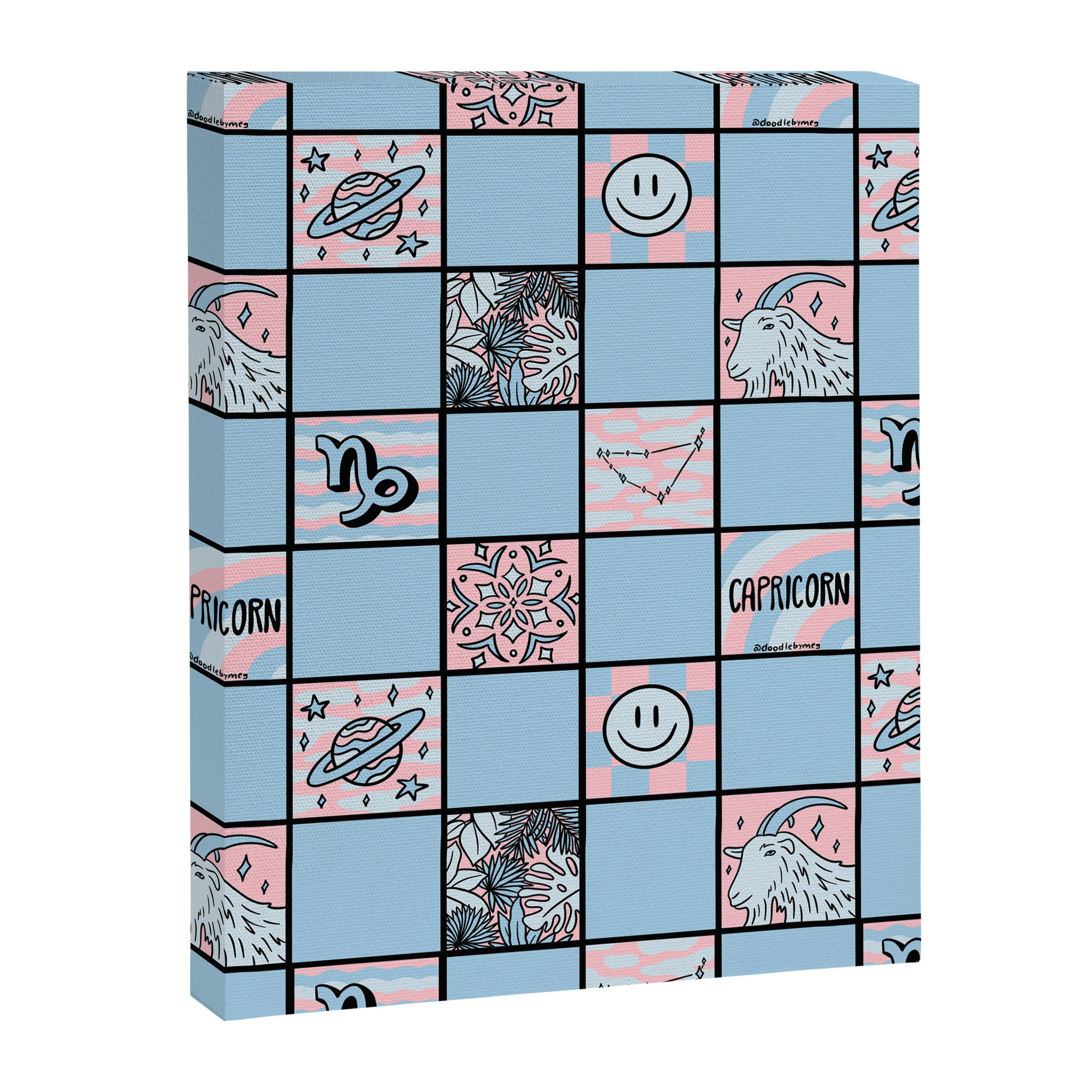 Capricorn Checkered Print Canvas Print Gallery Image 8