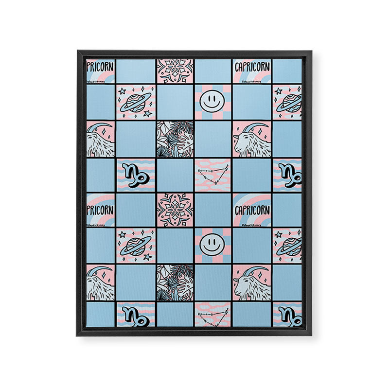 Capricorn Checkered Print Framed Canvas Print Gallery Image 8