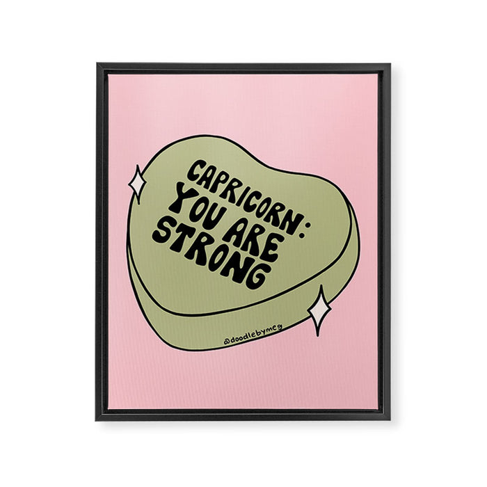 Capricorn Conversation Heart Framed Canvas Print Gallery Image 1