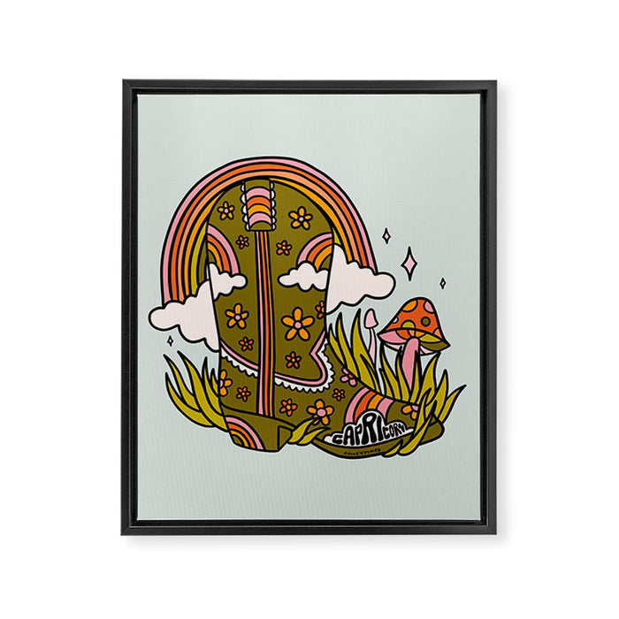 Capricorn Cowboy Boots Framed Canvas Print Gallery Image 1