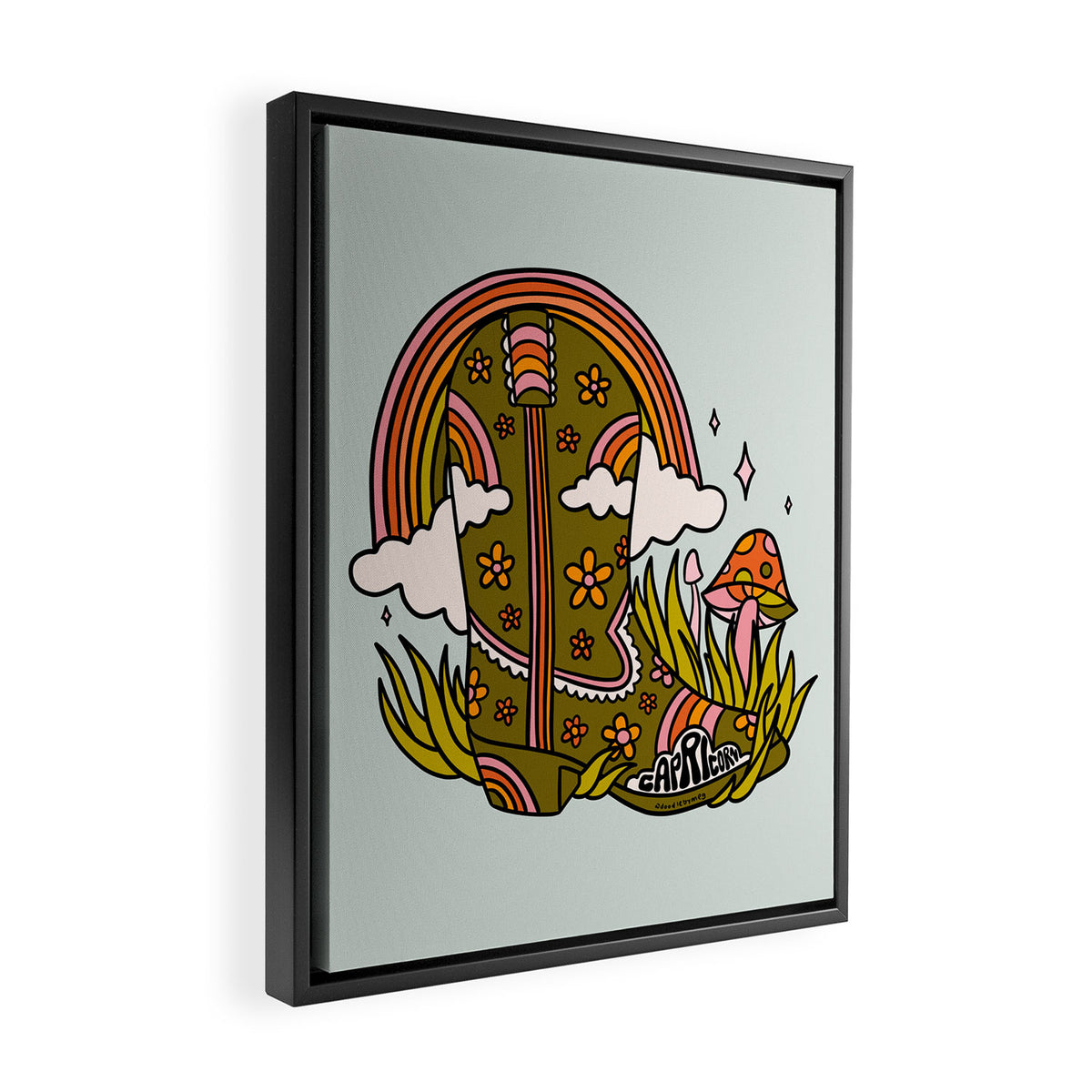 Capricorn Cowboy Boots Framed Canvas Print Gallery Image 2