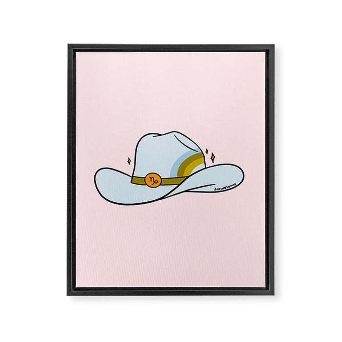 Capricorn Cowboy Hat Framed Canvas Print Gallery Image 1