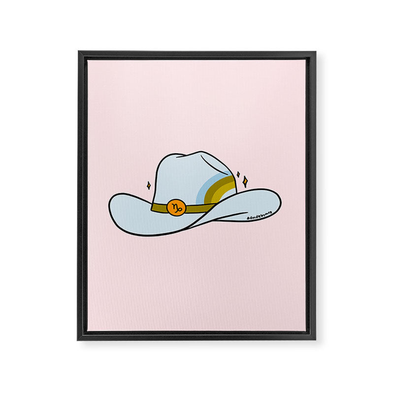 Capricorn Cowboy Hat Framed Canvas Print Gallery Image 8