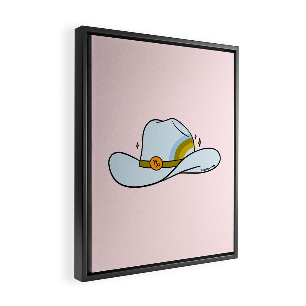 Capricorn Cowboy Hat Framed Canvas Print Gallery Image 2