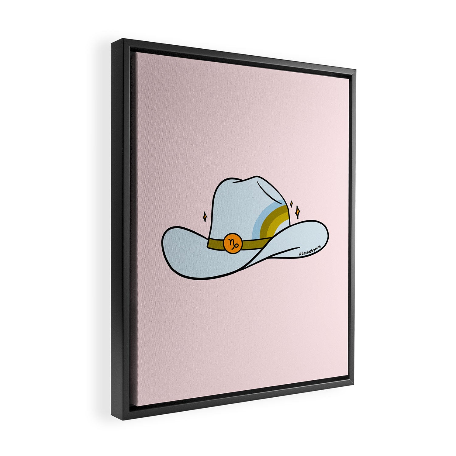 Capricorn Cowboy Hat Framed Canvas Print Gallery Image 2