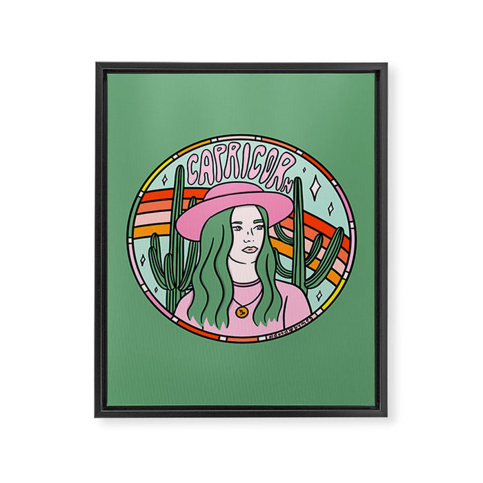 Capricorn Cowgirl Framed Canvas Print Gallery Image 1