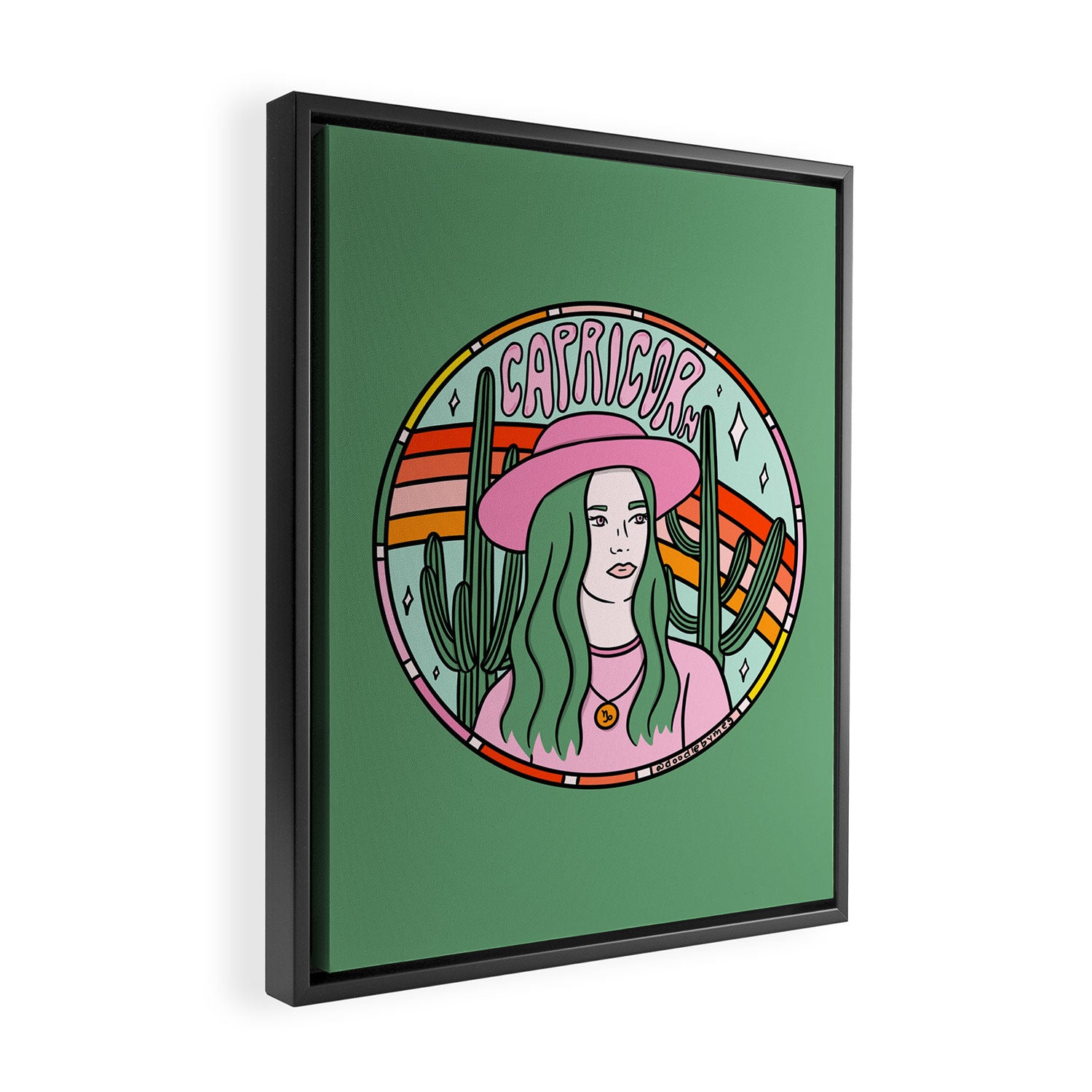 Capricorn Cowgirl Framed Canvas Print Gallery Image 2