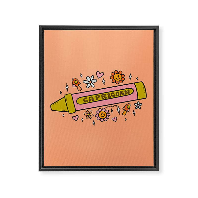 Capricorn Crayon Framed Canvas Print Gallery Image 8