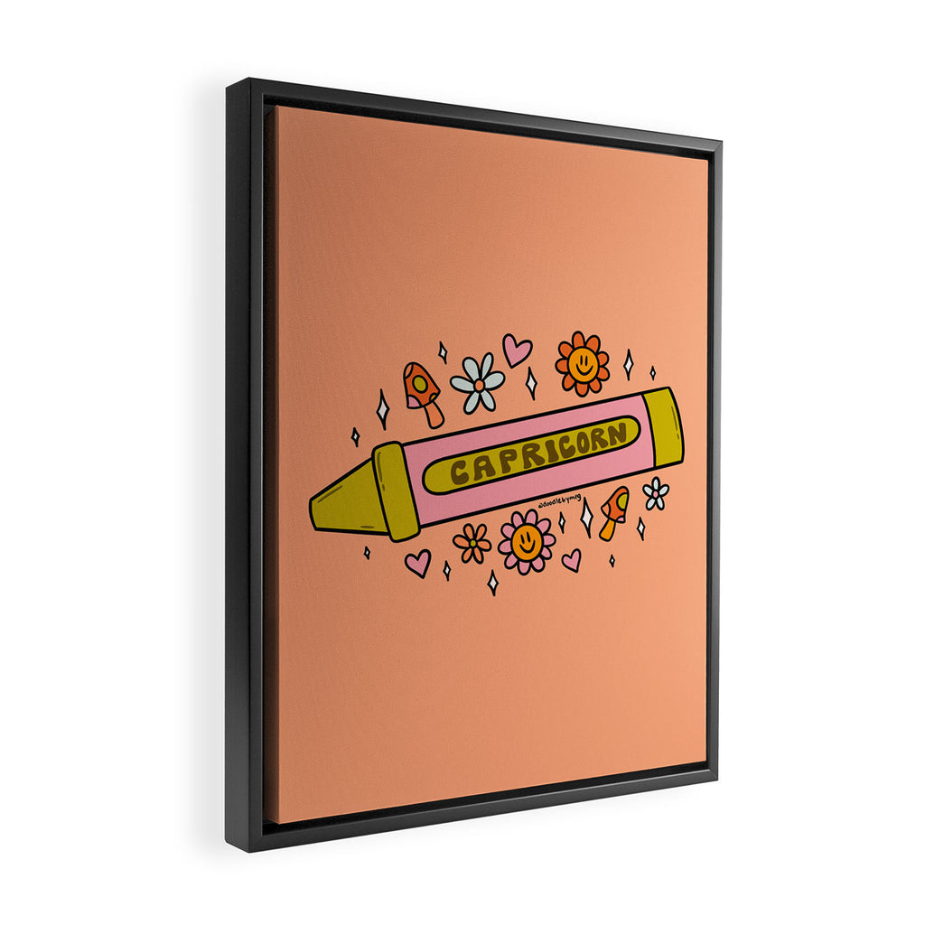 Capricorn Crayon Framed Canvas Print Gallery Image 2