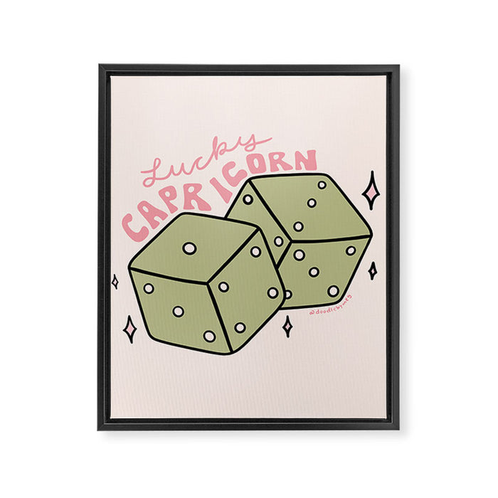 Capricorn Dice Framed Canvas Print Gallery Image 1