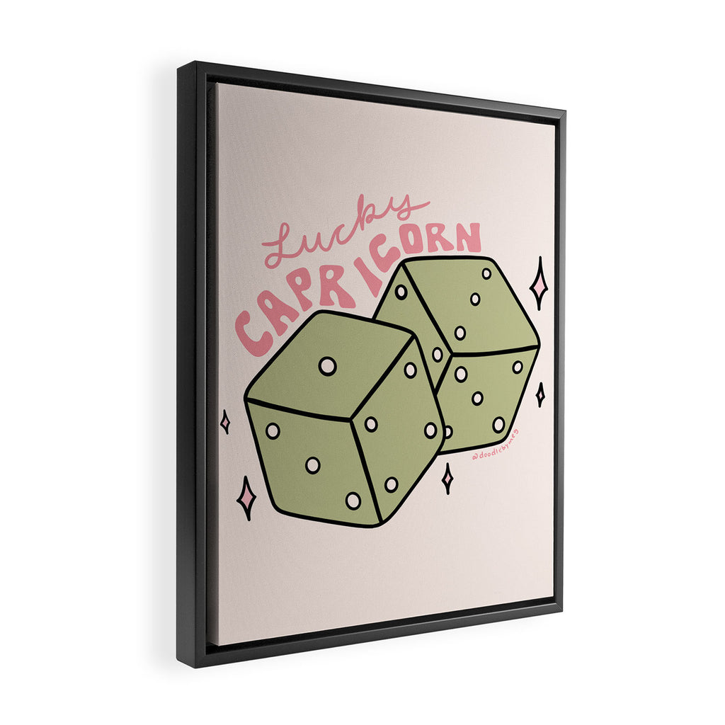 Capricorn Dice Framed Canvas Print Gallery Image 2