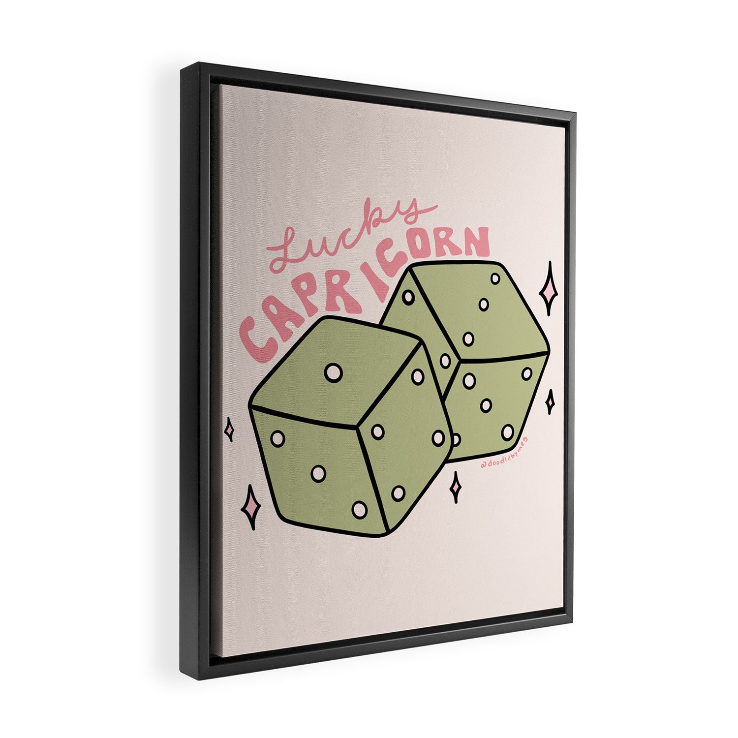 Capricorn Dice Framed Canvas Print Gallery Image 2