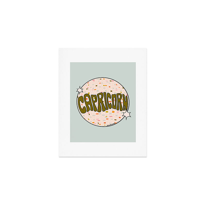 Capricorn Disco Ball Art Print Gallery Image 1