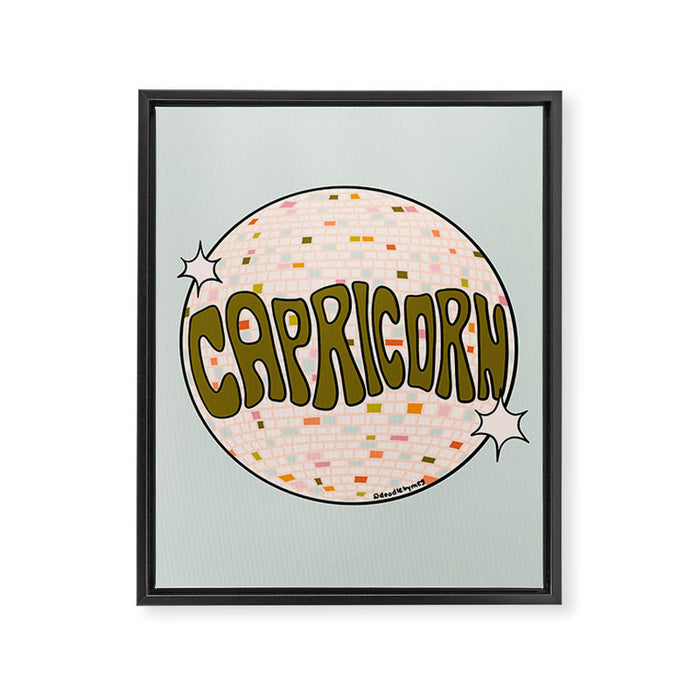 Capricorn Disco Ball Framed Canvas Print Gallery Image 1