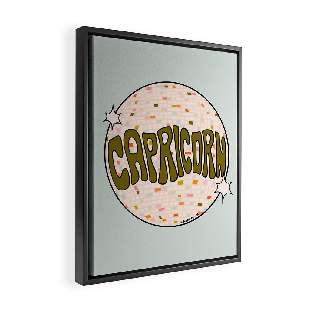 Capricorn Disco Ball Framed Canvas Print Gallery Image 2