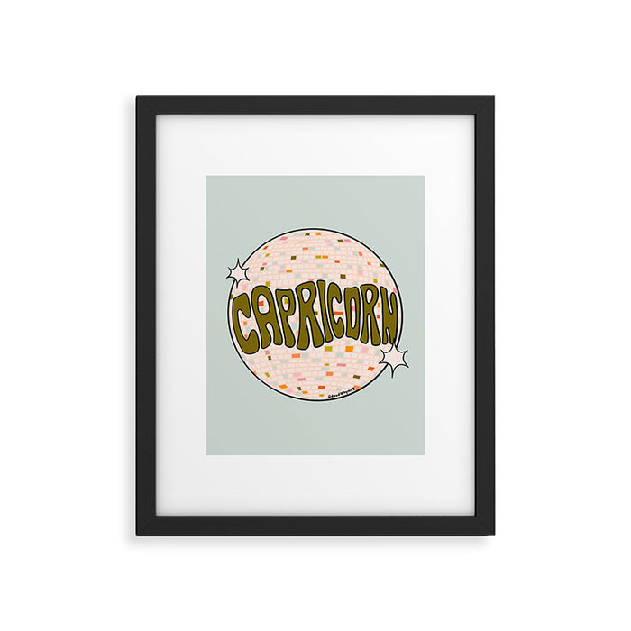Capricorn Disco Ball Framed Art Print Gallery Image 1