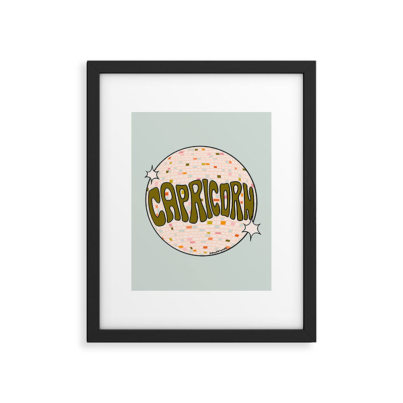Capricorn Disco Ball Framed Art Print Gallery Image 6