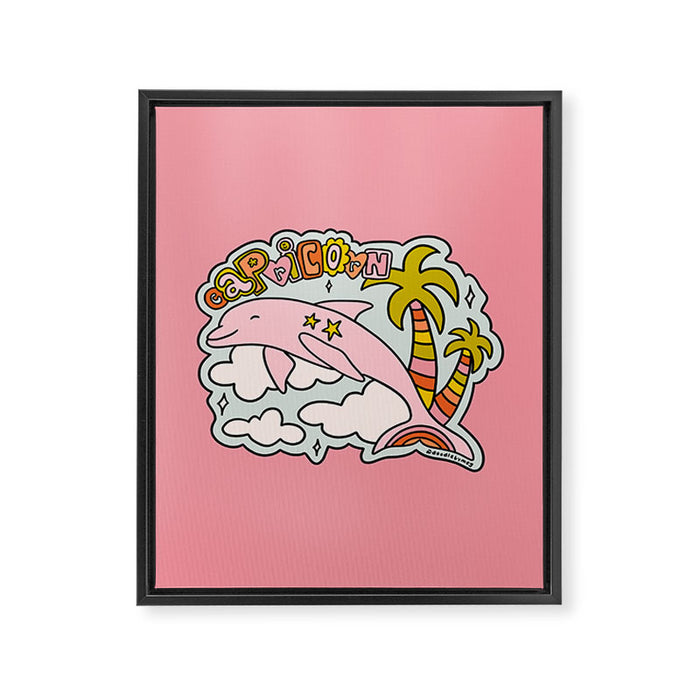 Capricorn Dolphin  Framed Canvas Print Gallery Image 1