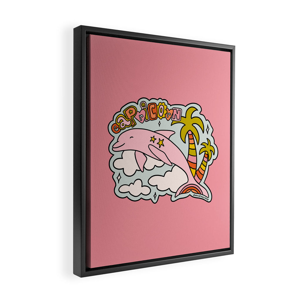 Capricorn Dolphin  Framed Canvas Print Gallery Image 2